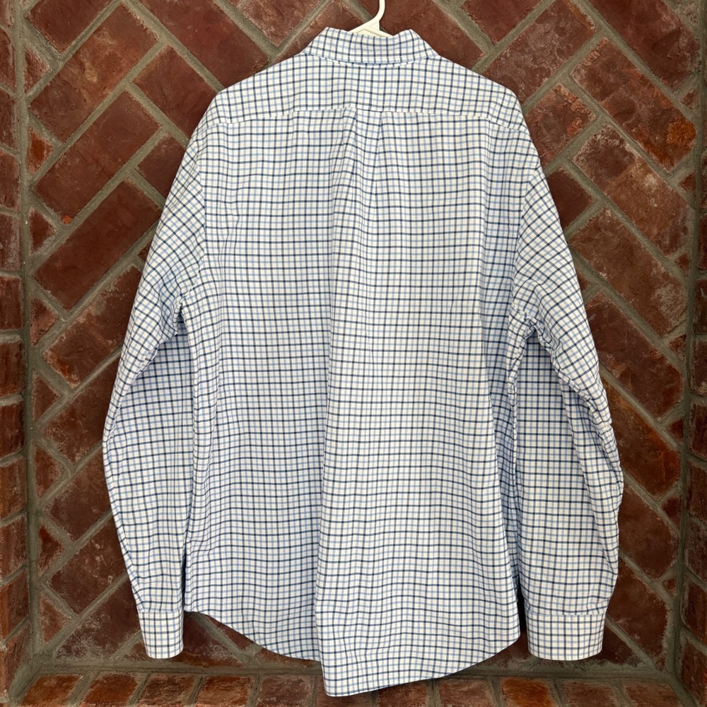 Ralph Lauren Button Down Shirt Mens XL Blue Plaid Long Sleeve Thick Cotton - Picture 3 of 9